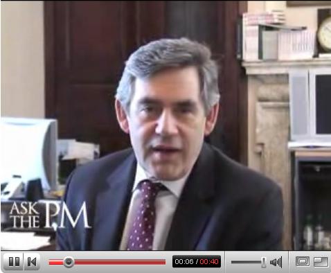 Gordon Brown se adresează publicului prin Youtube