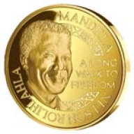 Monedă cu chipul lui Nelson Mandela
