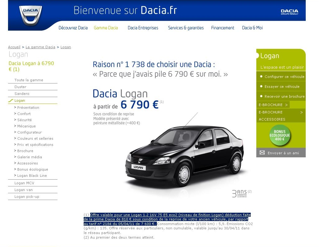 Dacia, la primele discounturi pe piața franceză