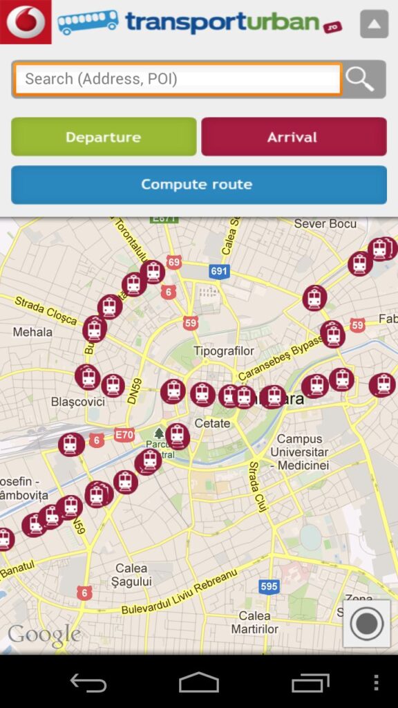 Aplicaţia Transport Urban powered by Vodafone include, mai nou, oraşele Cluj şi Timişoara