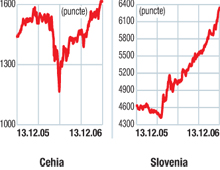 Indicii burselor din europa centrală şi de est: Creştere, dar cu viteză mai mică