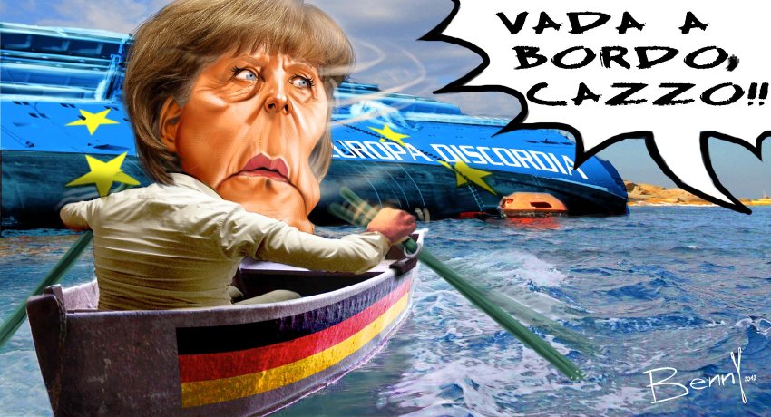 Un ziar italian, către Merkel: „Reveniţi la bord, la naiba!”