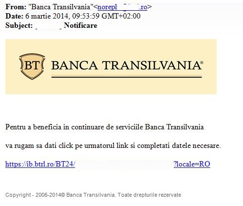 Val de atacuri phishing ce vizează clienții Băncii Transilvania și ING