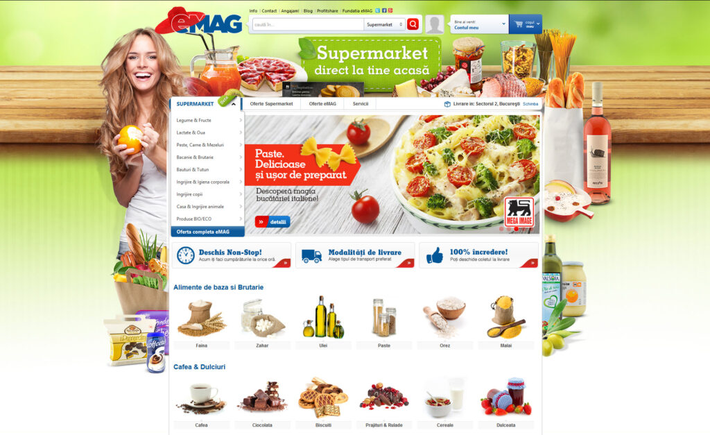 eMAG comercializează produse alimentare