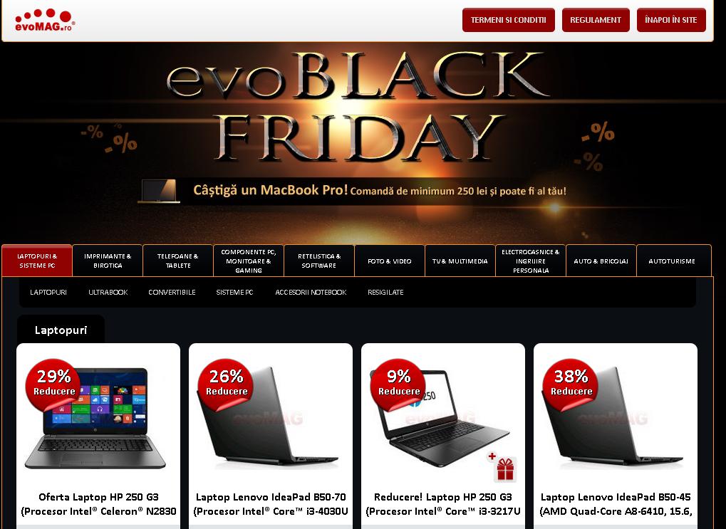 Black Friday: evoMAG a vândut 50% din stoc