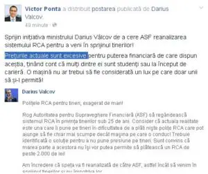 Ponta: Prețurile actuale la RCA sunt excesive. O mașină nu ar trebui să fie considerată un lux
