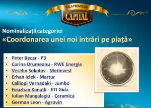 GALA PREMIILOR CAPITAL Premianții categoriei pentru investiții noi în România