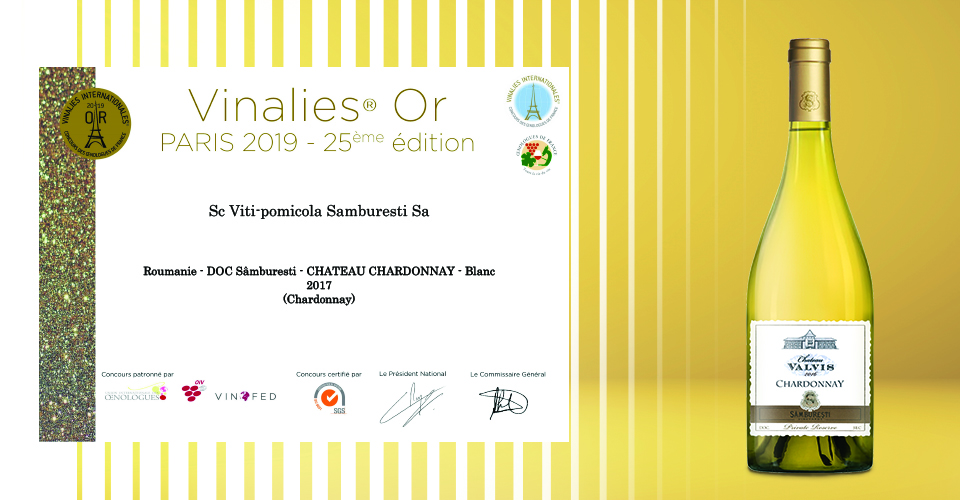 Chateau Valvis Chardonnay este medaliat cu aur la Concursul „Vinalies Internationales” de la Paris, obținand astfel recunoaștere din partea Uniunii Oenologilor Francezi (P)