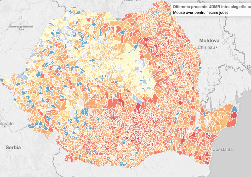 Date oficiale uimitoare. Cum a intrat UDMR în Parlamentul European. Populația maghiară a crescut și cu 5000%. Vezi harta