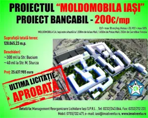 Proiectul “Moldomobila Iași”  Proiect bancabil – 200€/mp (P)