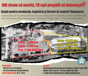 NOI zicem că merită, TU ești pregătit să investești? Spații pentru producție, logistică și birouri în centrul Timișoarei (P)