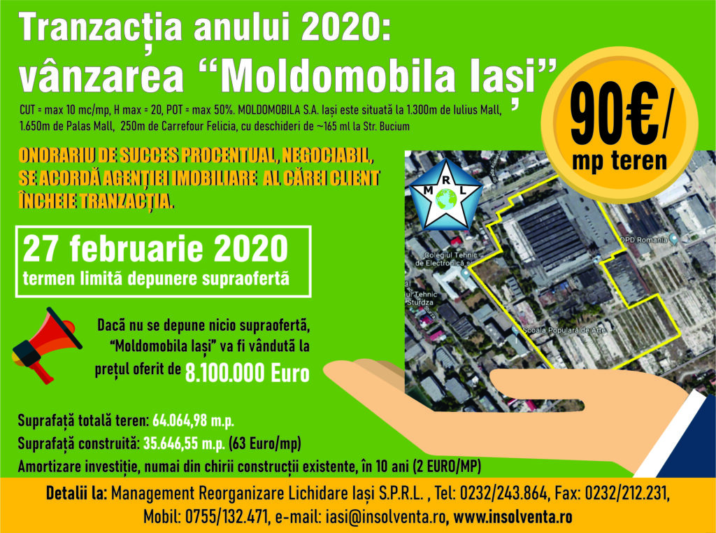 Tranzacția anului 2020: Vânzarea ”Moldomobila Iași” (P)