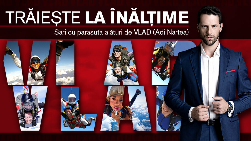 Provocare inedită pentru fanele serialului Vlad: Salt cu parașuta alături de Adrian Nartea!
