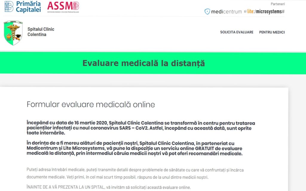 Premieră! Platformă de evaluare online a cazurilor de coronavirus din România