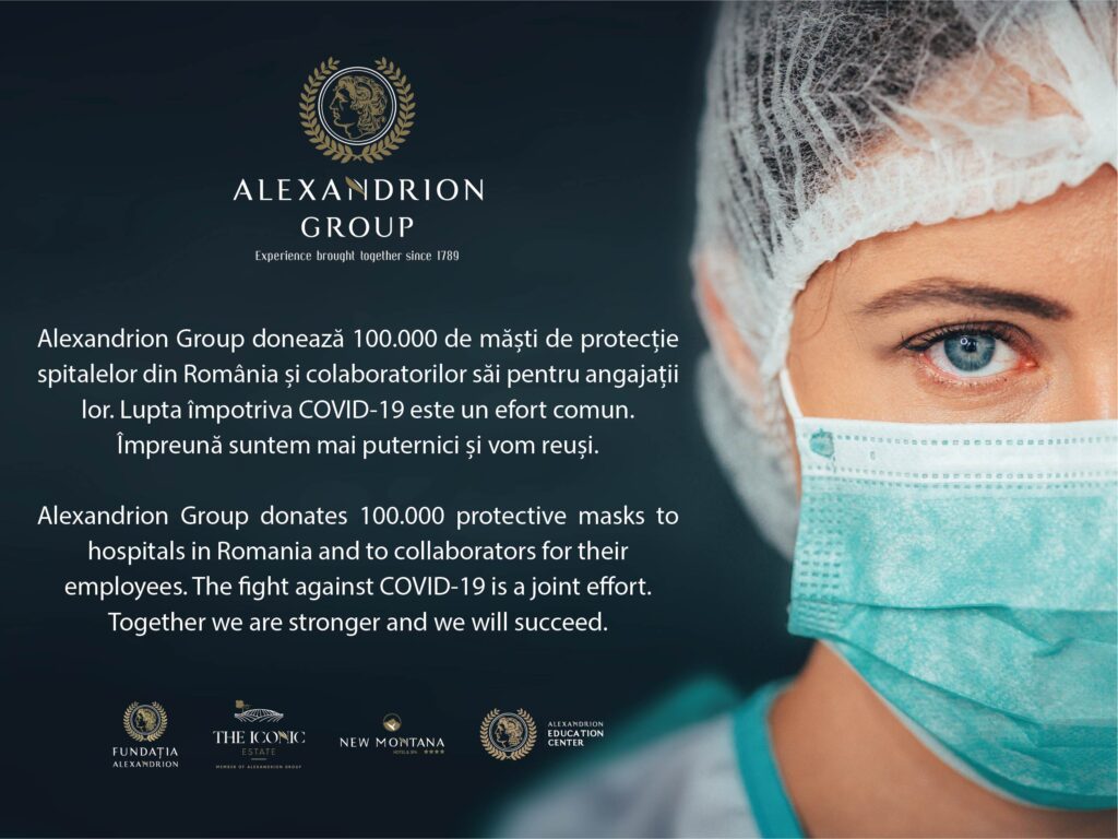 Alexandrion Group donează 100.000 de măști medicale de protecție spitalelor din România şi colaboratorilor companiei