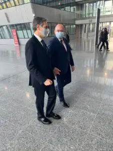 Întâlnire la nivel înalt pentru Bogdan Aurescu! Ministrul român, alături de secretarul de stat american, Antony Blinken. NATO 2030, pe agendă