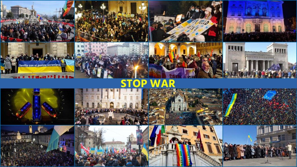 Proteste majore în București împotriva războiului din Ucraina. Românii au luat cu asalt Ambasada Rusiei