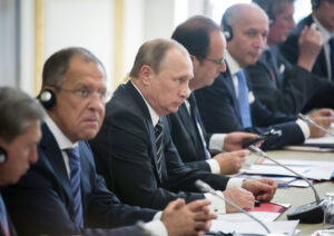 Serghei Lavrov și Vladimir Putin