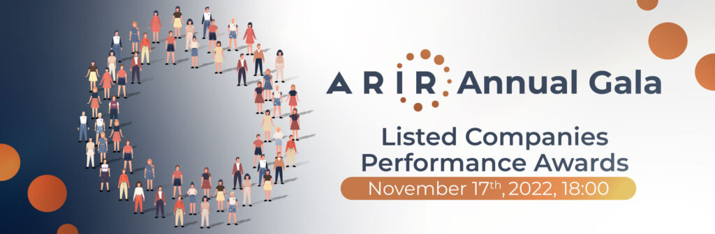Comunicarea cu investitorii și cele mai bune rapoarte de sustenabilitate vor fi premiate la Gala ARIR în 17 noiembrie