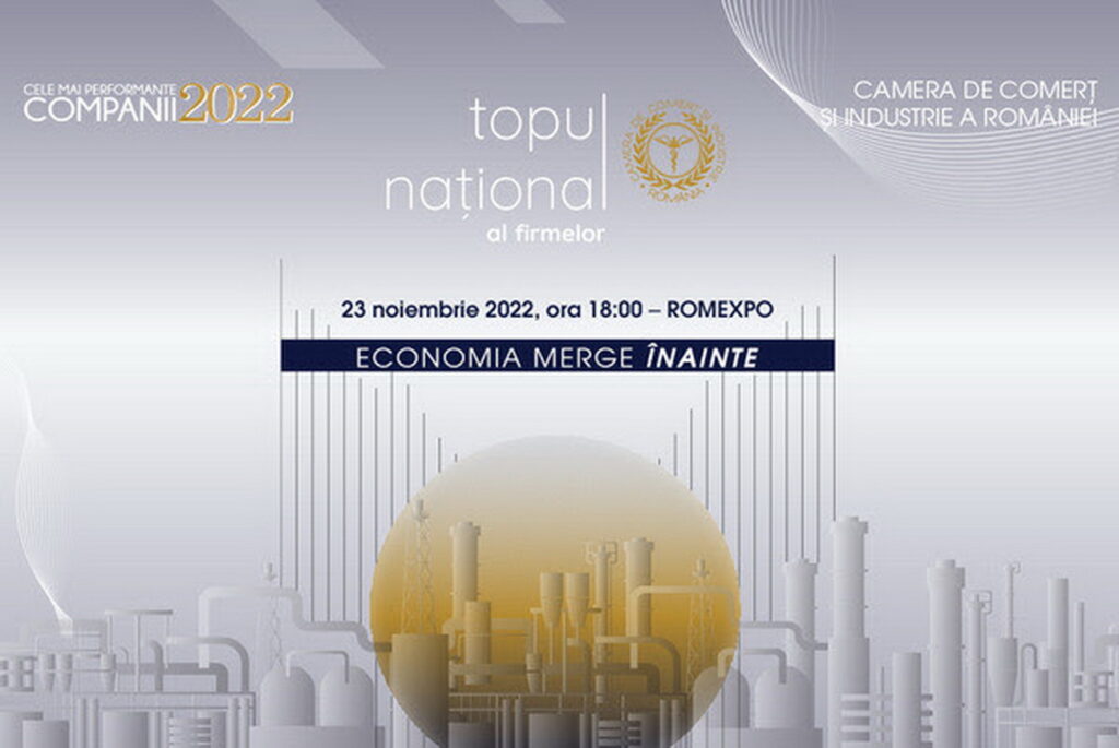 Gala „Topul Național al Firmelor 2022”. CCIR premiază miercuri, 23 noiembrie, cele mai performante companii din România