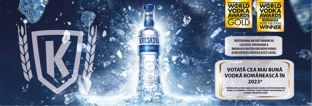 Kreskova Vodka, din portofoliul Alexandrion Group, votată cea mai bună vodkă românească în 2023 de experţi în băuturi spirtoase internaţionali (P)
