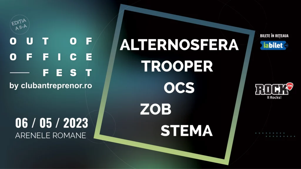 Alternosfera, Trooper, OCS, ZOB și Stema vor cânta sâmbătă, 6 mai 2023, la Arenele Romane (P)