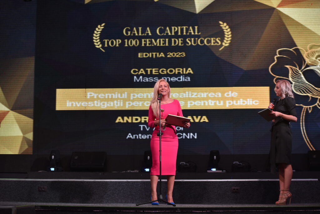 Andreea Sava, Antena 3 CNN, la Gala „Top 100 Femei de Succes”: „Jurnalismul este ceea ce-mi place și sunt mulțumită”