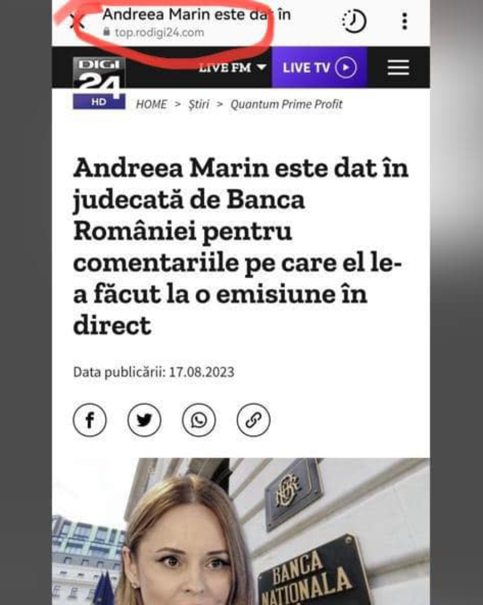știri false despre Andreea Marin