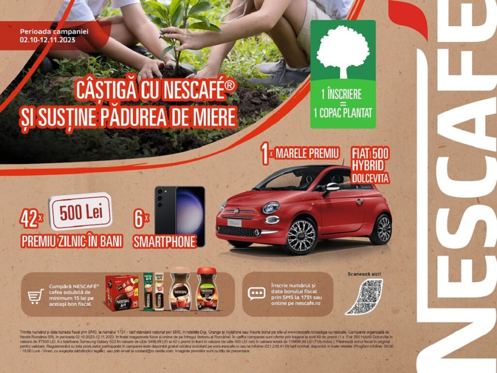 NESCAFÉ® susține extinderea Pădurii de Miere Nestlé printr-o campanie națională cu premii pentru iubitorii cafelei