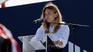 Simona Halep, discurs la microfon