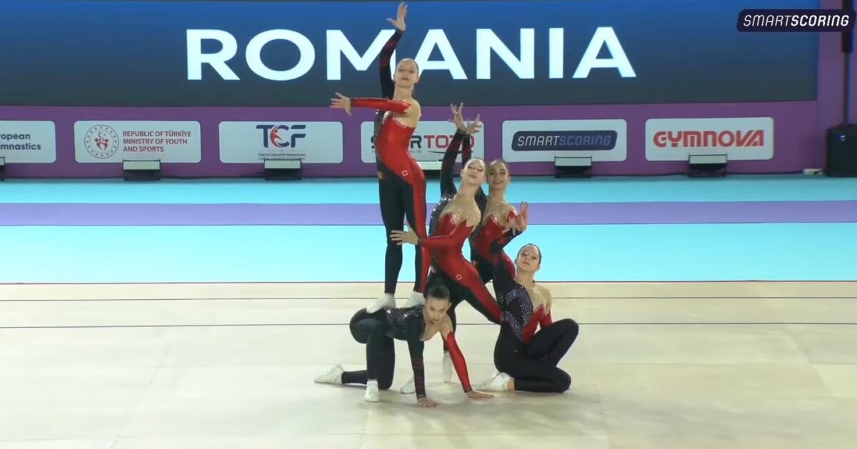 Echipa de gimnastică aerobică a României a strălucit în Antalya: 3 medalii de aur