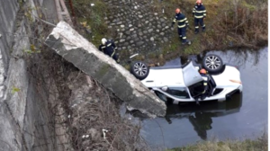 accident rutier, județul Vâlcea, mașină răsturnată
