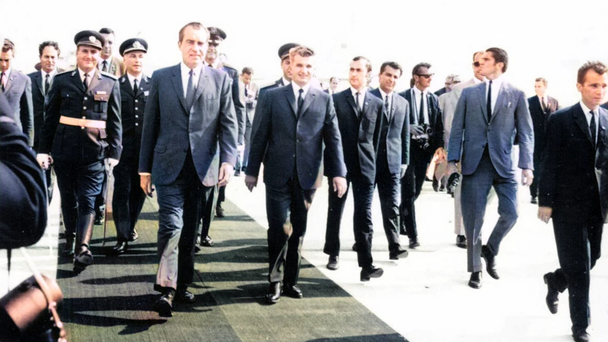 Imagini în premieră cu Nicolae Ceaușescu. Ce s-a întâmplat la întâlnirea cu Richard Nixon