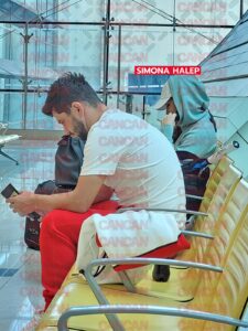 simona halep, aeroport