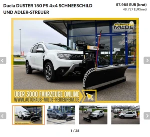 Dacia Duster, utilaj de dezăpezit