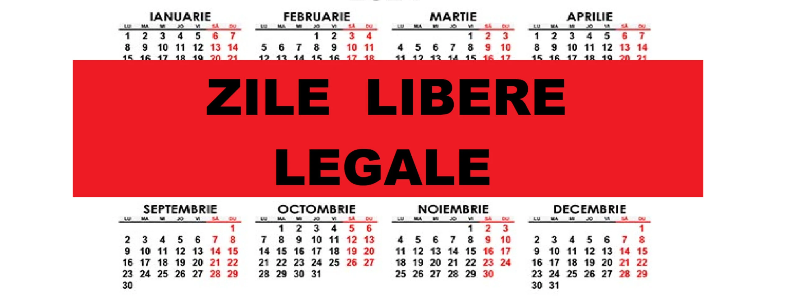 zile libere 2024
