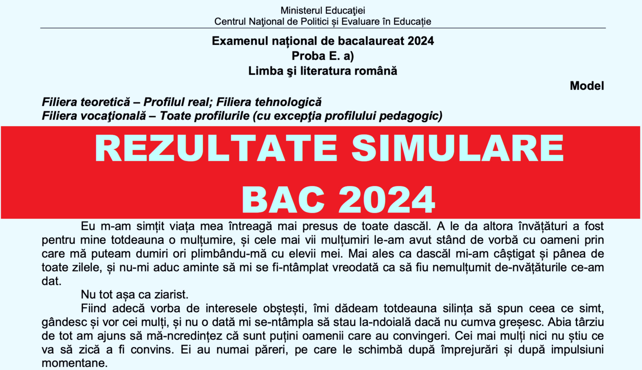 Rezultate Simulare BAC 2024. Verificarea rezultatelor pe Edu.ro