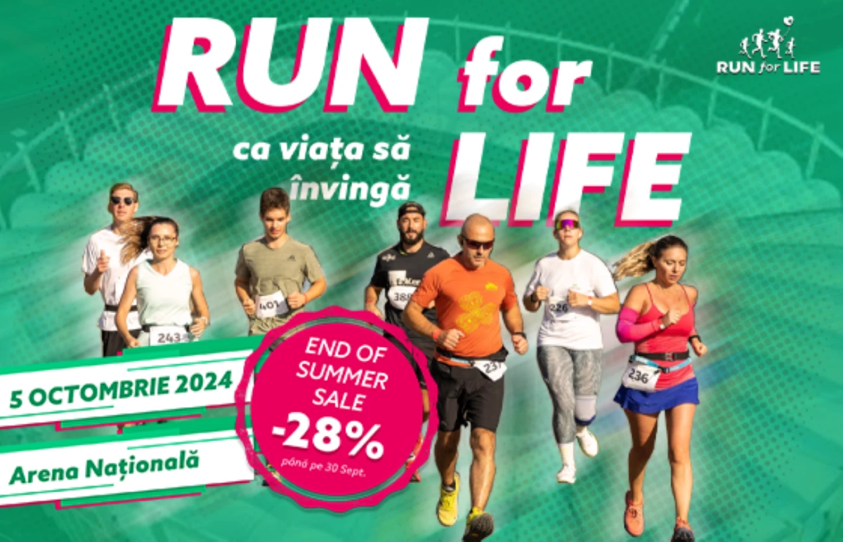 Aleargă pentru viață la RUN FOR LIFE – Ediția a III-a, 5 octombrie 2024