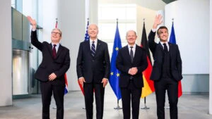 Joe Biden, Emmanuel Macron, Olaf Scholz, Keir Starmer