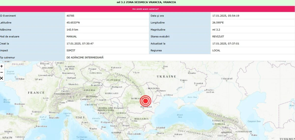 cutremur vrancea ianuarie 2025