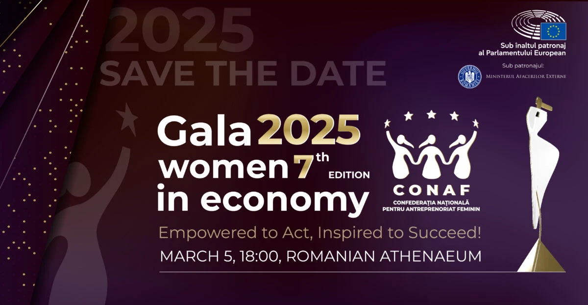 Gala CONAF Women in Economy 2025 – singura inițiativă din România care primește Înaltul Patronaj al Parlamentului European, pentru al doilea an consecutiv