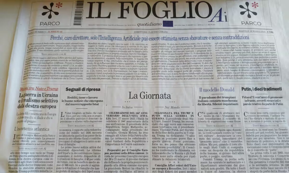 Il Foglio, ziar AI