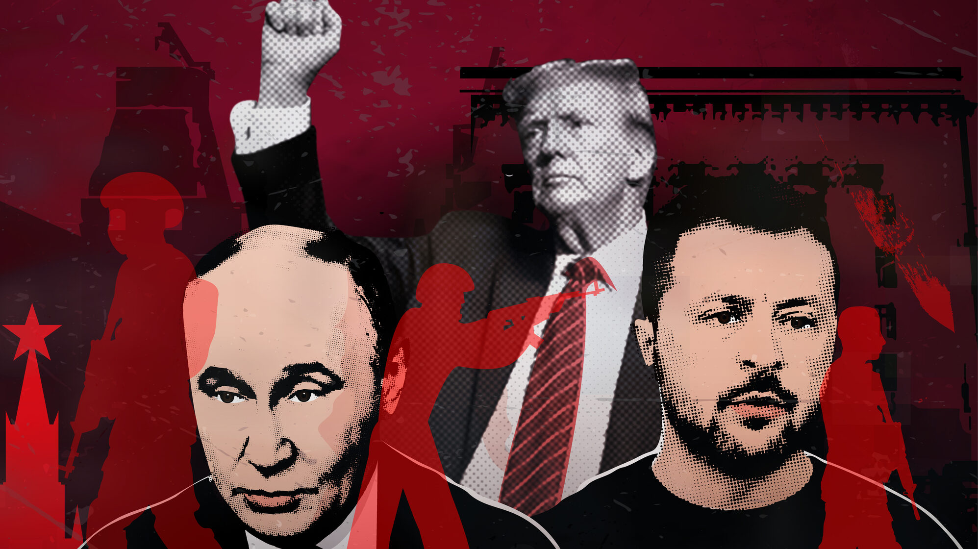 Donald Trump, Vladimir Putin, Volodimir Zelenski