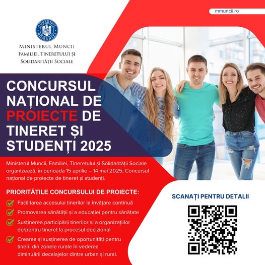 Concursul naţional de proiecte de tineret și studenți 2025