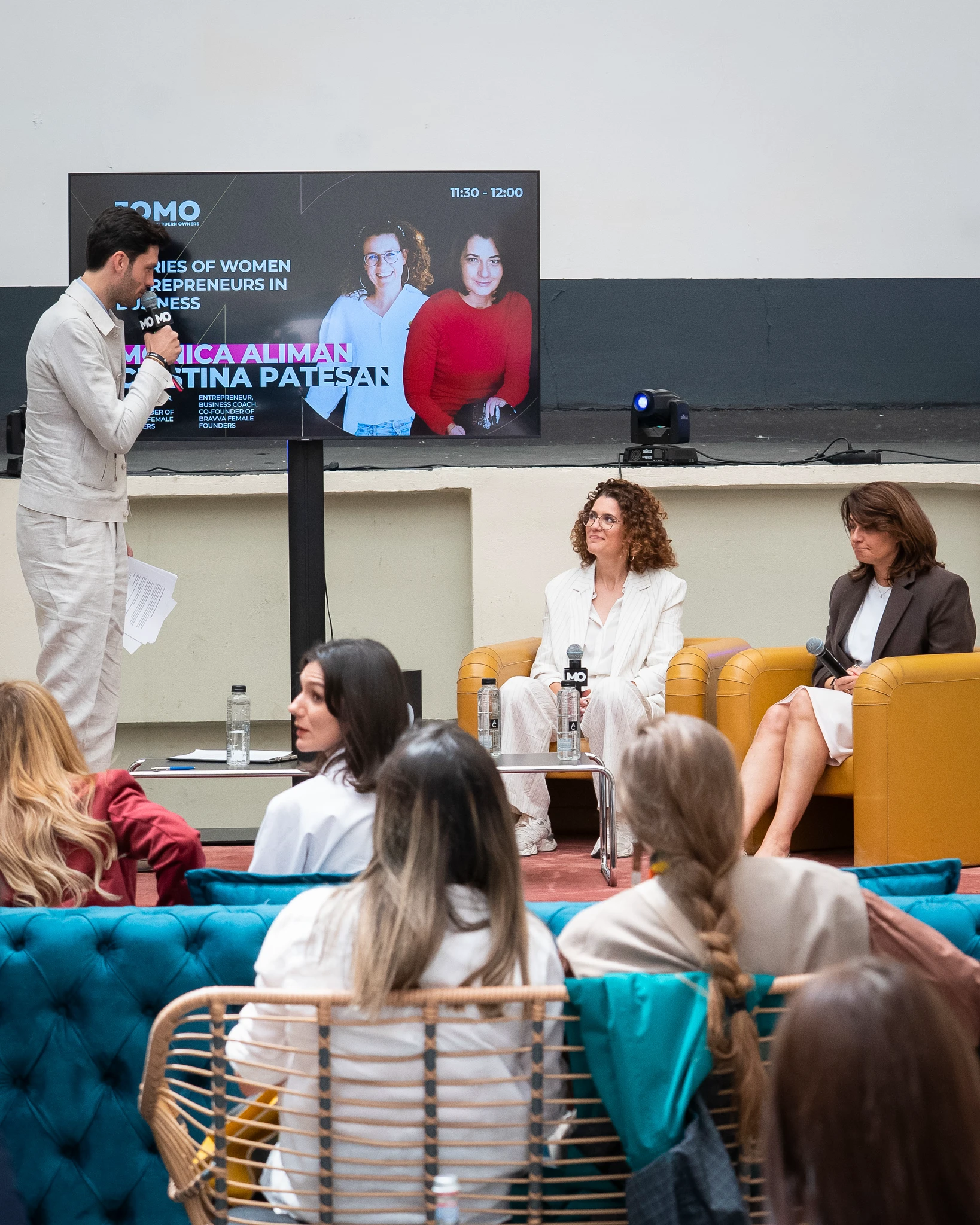 Monica Aliman și Cristina Pateșan sunt două antreprenoare care au cofondat, alături de Ilinca Păun, Bravva Female Founders. (sursă foto: FOMO)