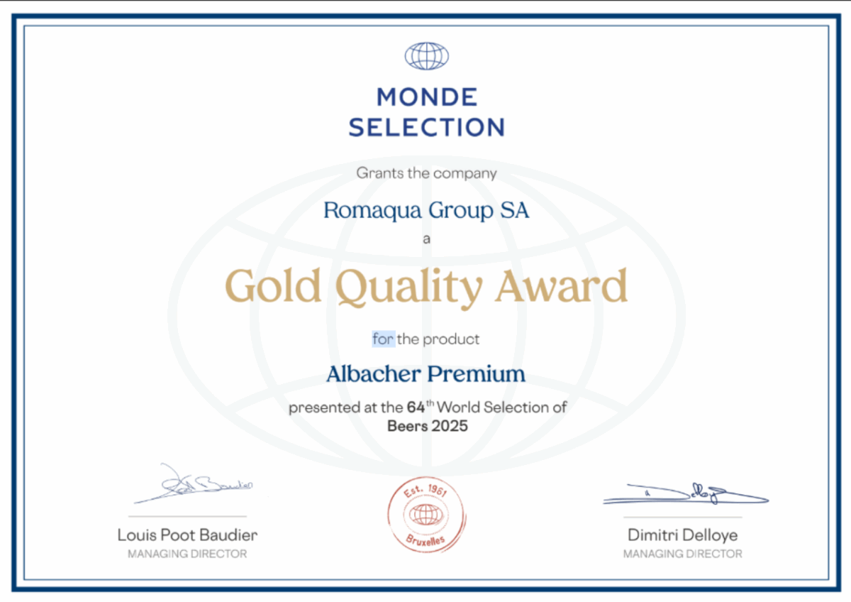 Albacher Premium celebrează câștigarea prestigiosului premiu Gold Quality Award acordat de Monde Selection