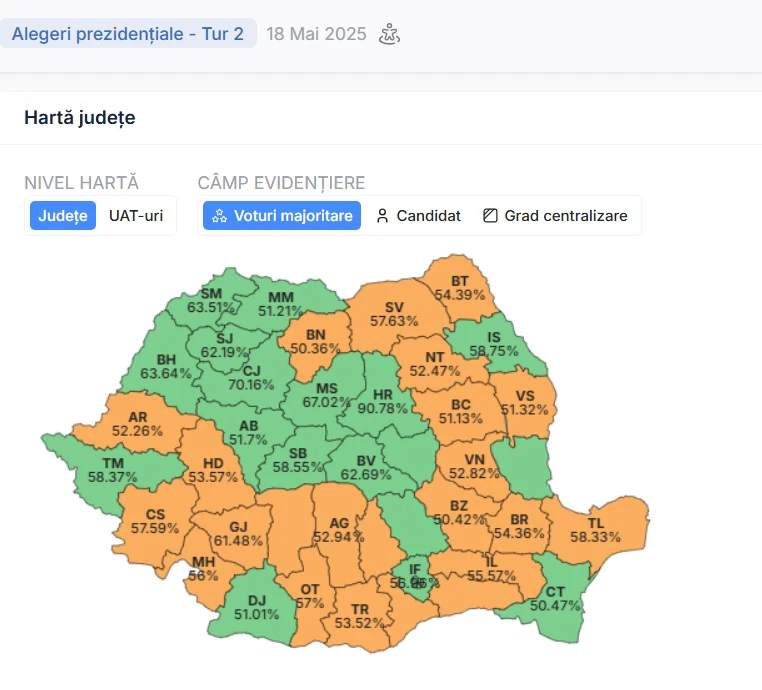 hartă alegeri 18 mai