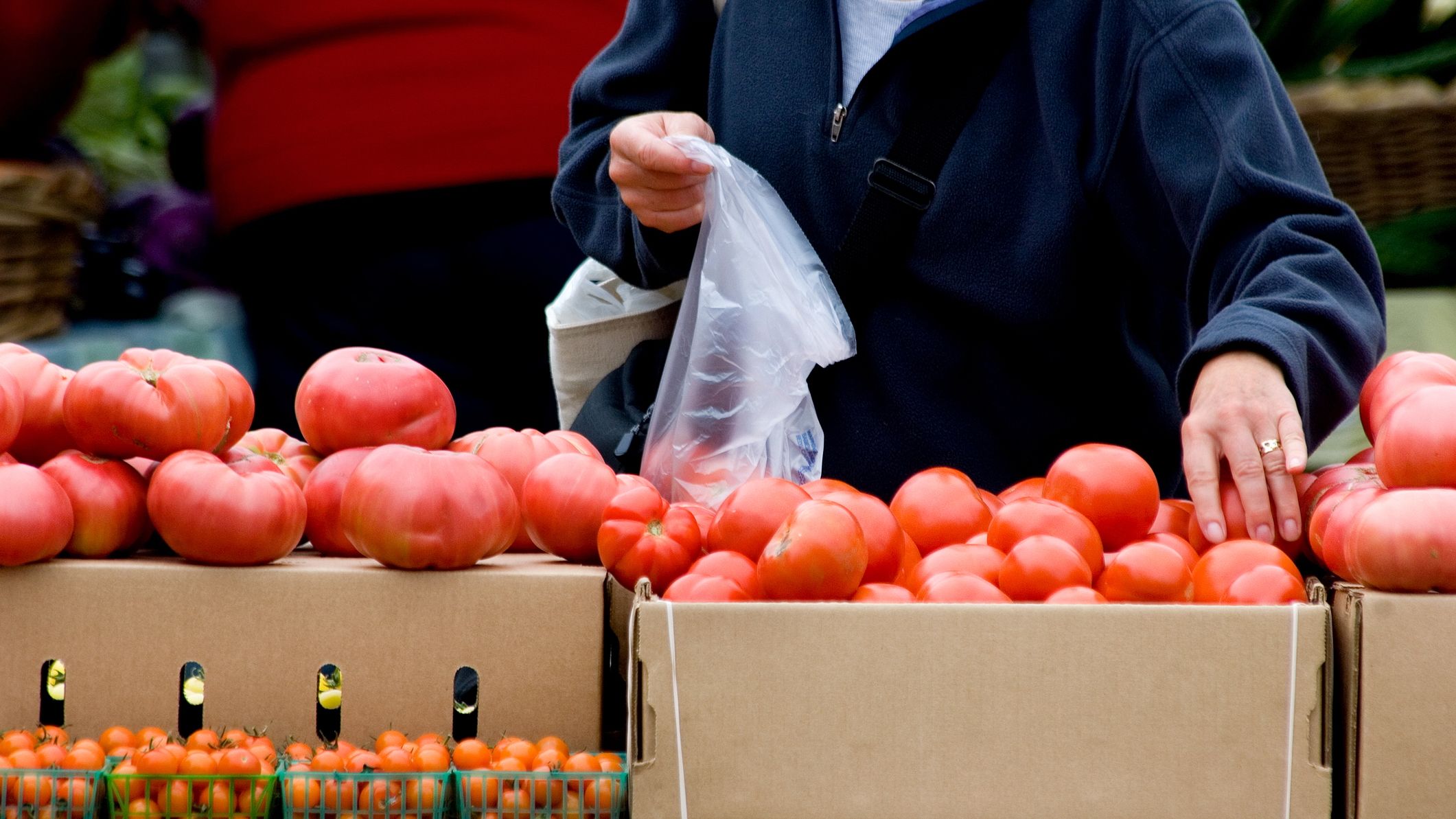 rosii, tomate in magazin