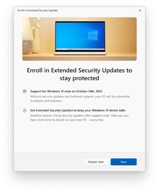 ESU, Windows 10