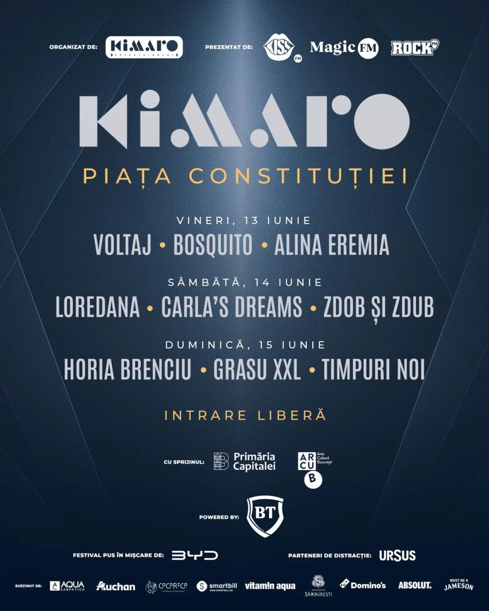 KIMARO FESTIVAL 2025 începe vineri. Ne vedem în Piața Constituției! Trei zile. Trei radiouri. Trei scene. Și voi!